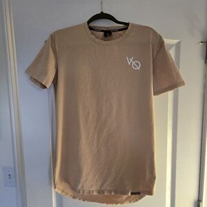 Cream Short Sleeve Tee with Logo